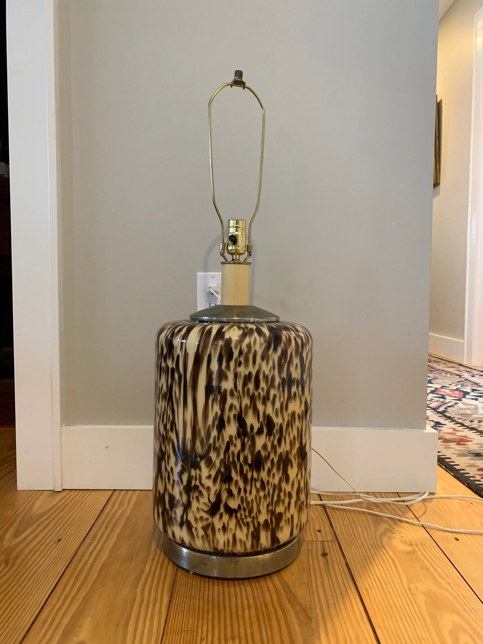 Mid-Century Italian Murano Leopard Pattern Glass Table Lamp - 9