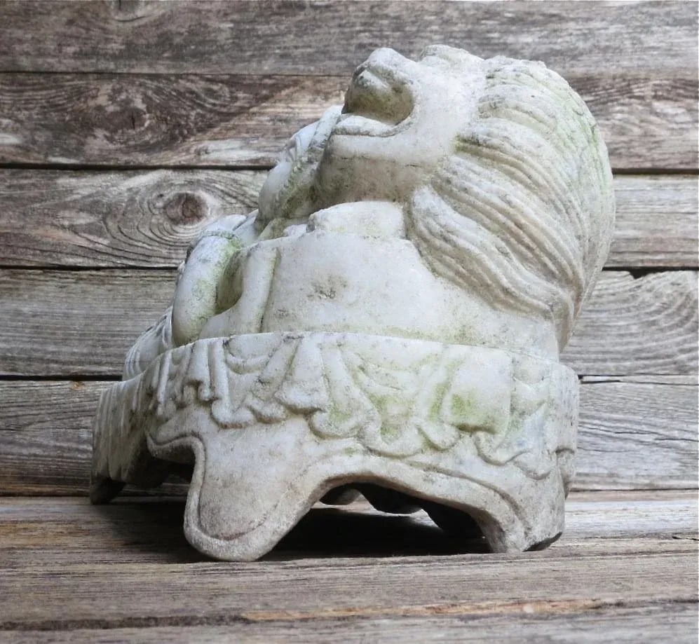 Antique Marble Reclined Kwan Yin Buddha Statue - 5
