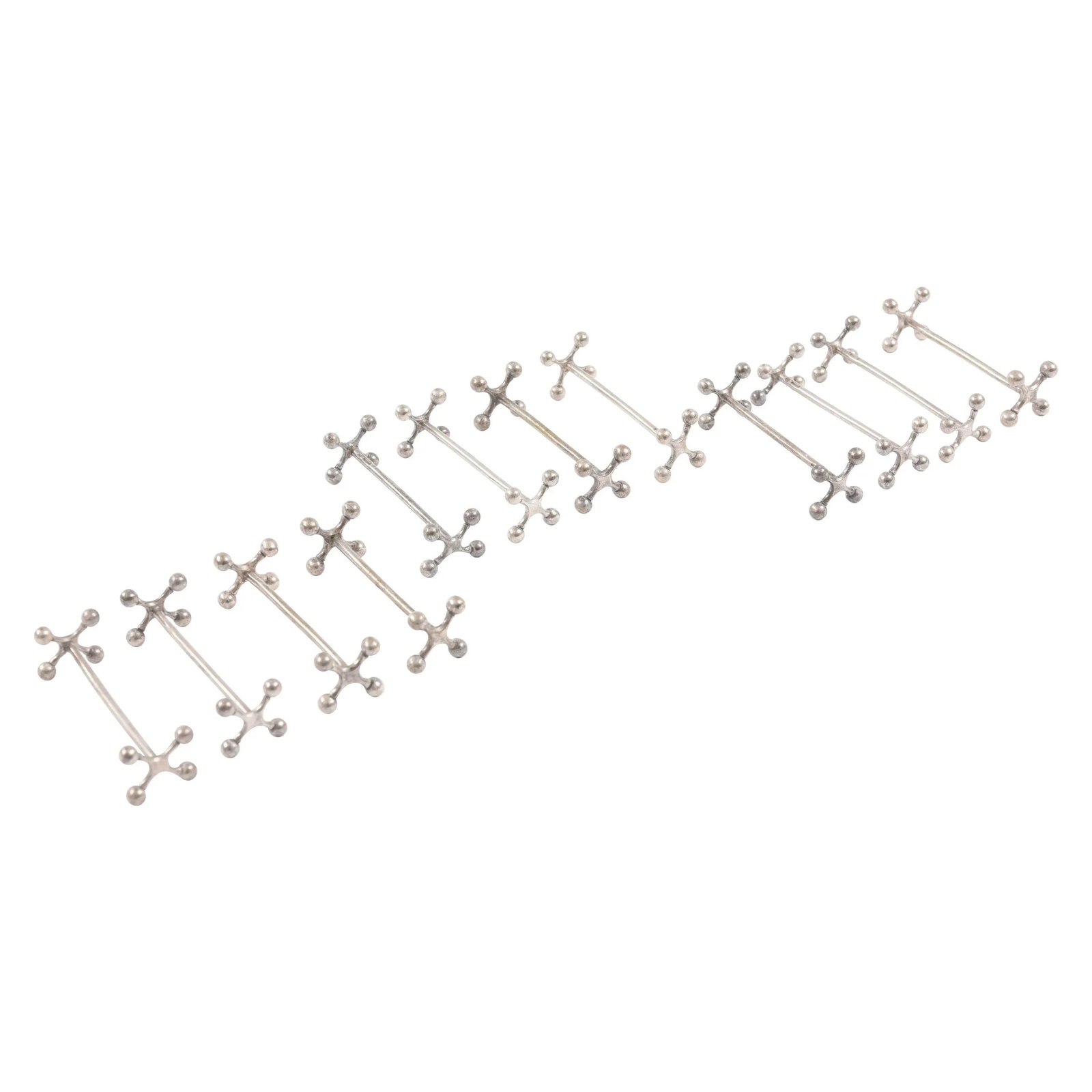 11 Christofle Knive Rests, Silver Plated Hand Chased Details - 10