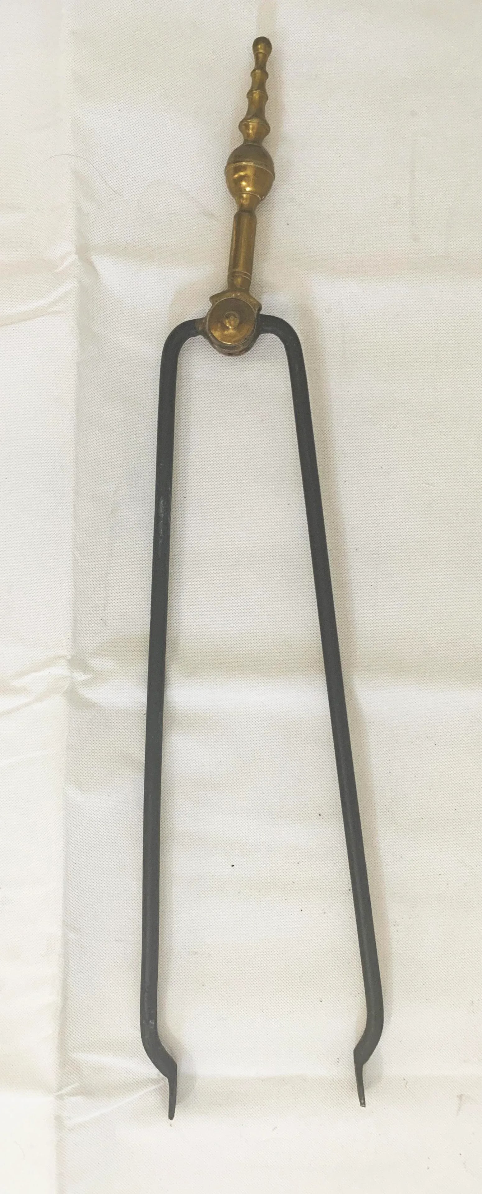 Brass and Iron Hand Made Fireplace Tool Set With Stand - 5