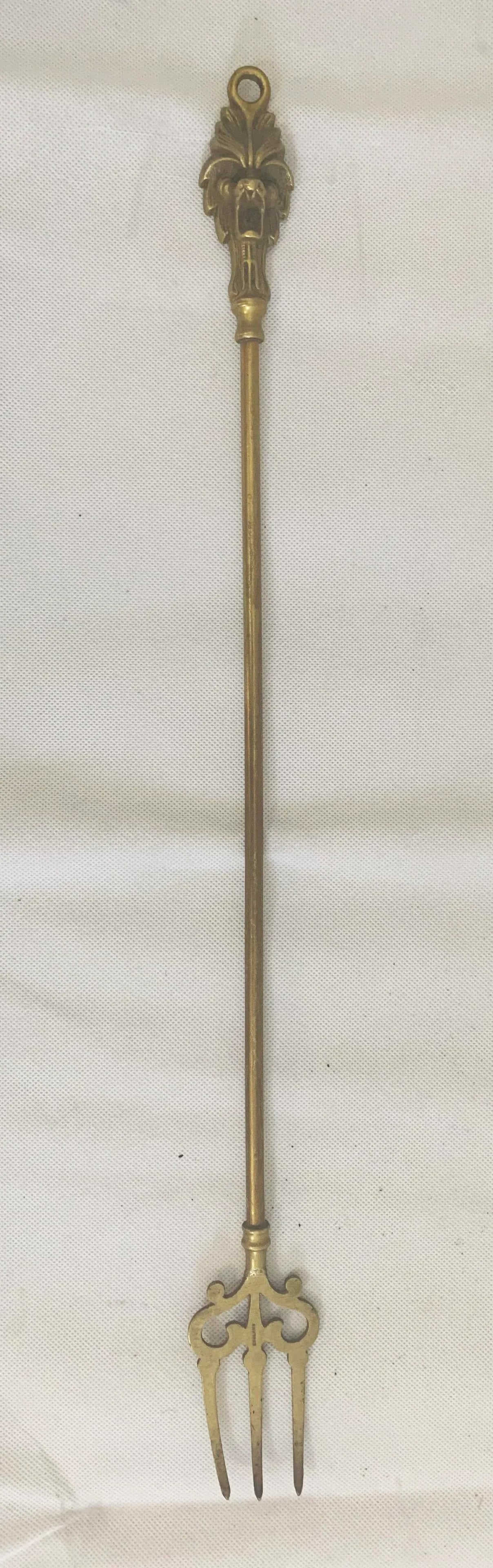 Brass and Iron Hand Made Fireplace Tool Set With Stand - 6