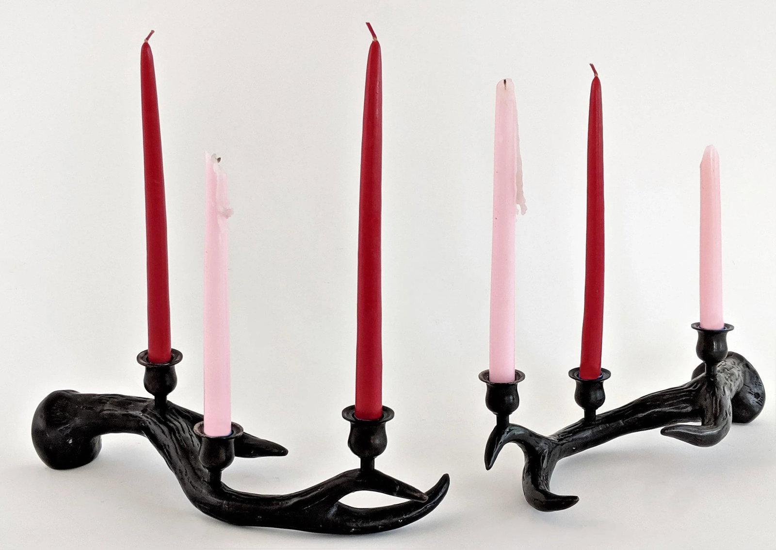 Neiman Marcus Metal Antlers Candle Holders - A Pair - 2