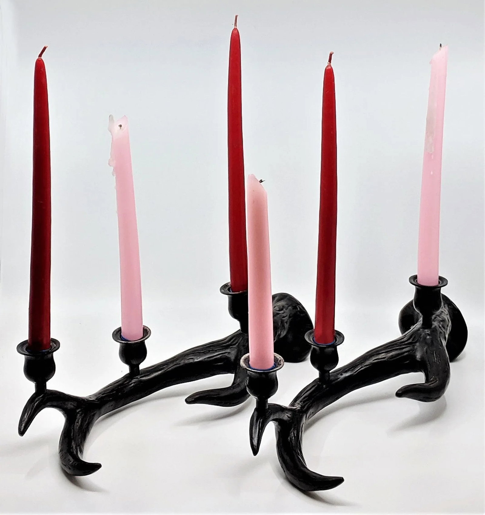 Neiman Marcus Metal Antlers Candle Holders - A Pair - 4