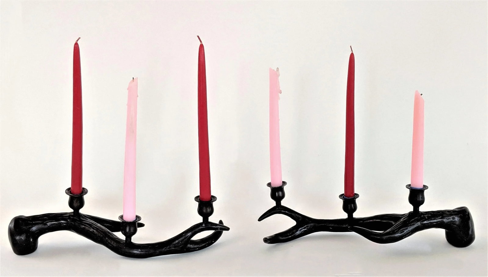Neiman Marcus Metal Antlers Candle Holders - A Pair - 6