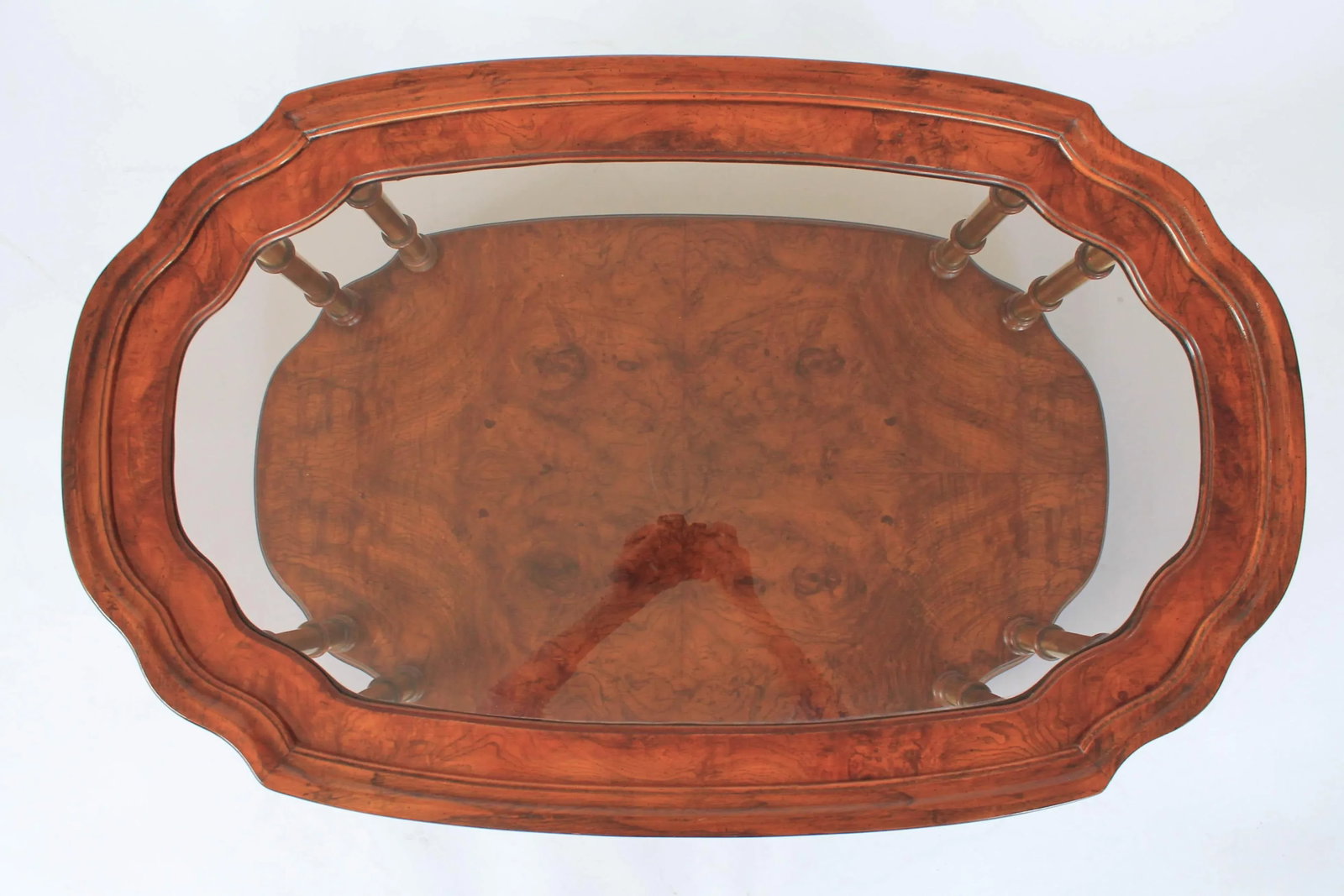 Mid-Century Burlwood and Brass Coffee Table by Drexel Heritage - 4