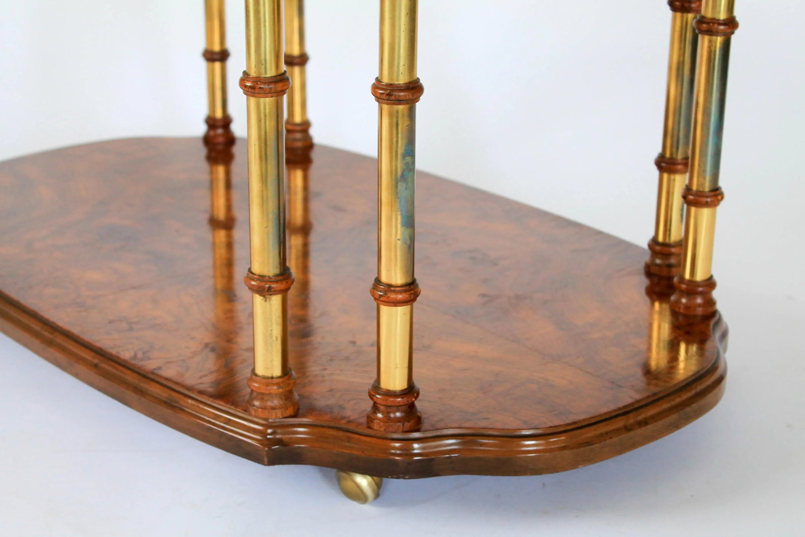 Mid-Century Burlwood and Brass Coffee Table by Drexel Heritage - 5