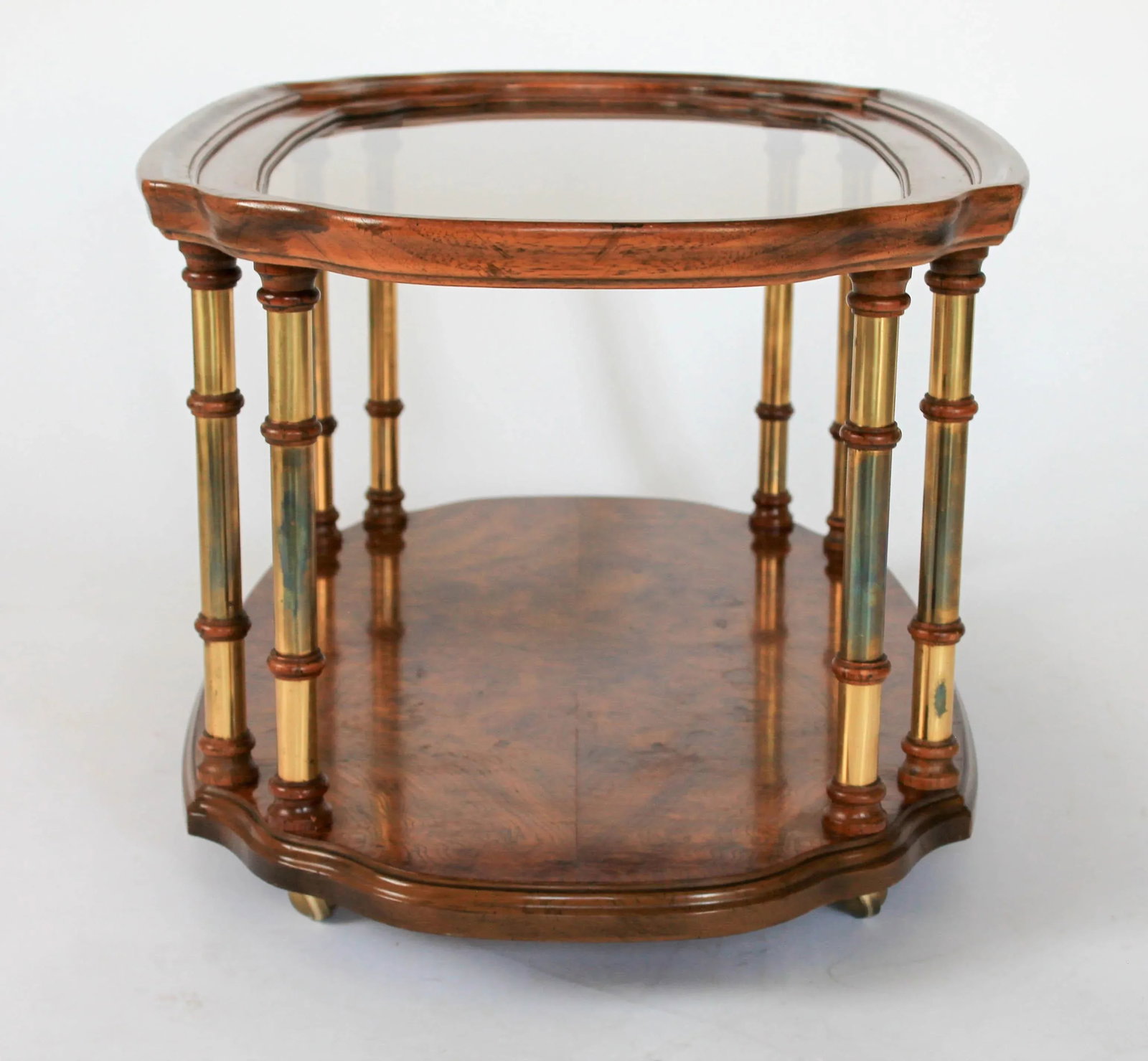 Mid-Century Burlwood and Brass Coffee Table by Drexel Heritage - 6