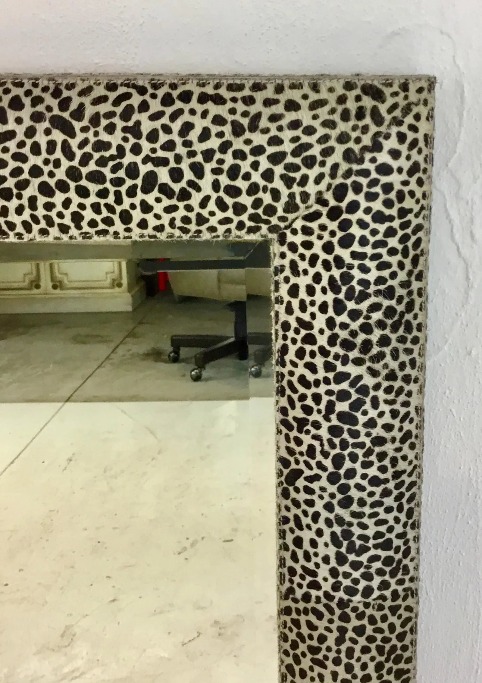 Made Goods Modern Cheetah Print Upholstered Schae Wall Mirror - 2