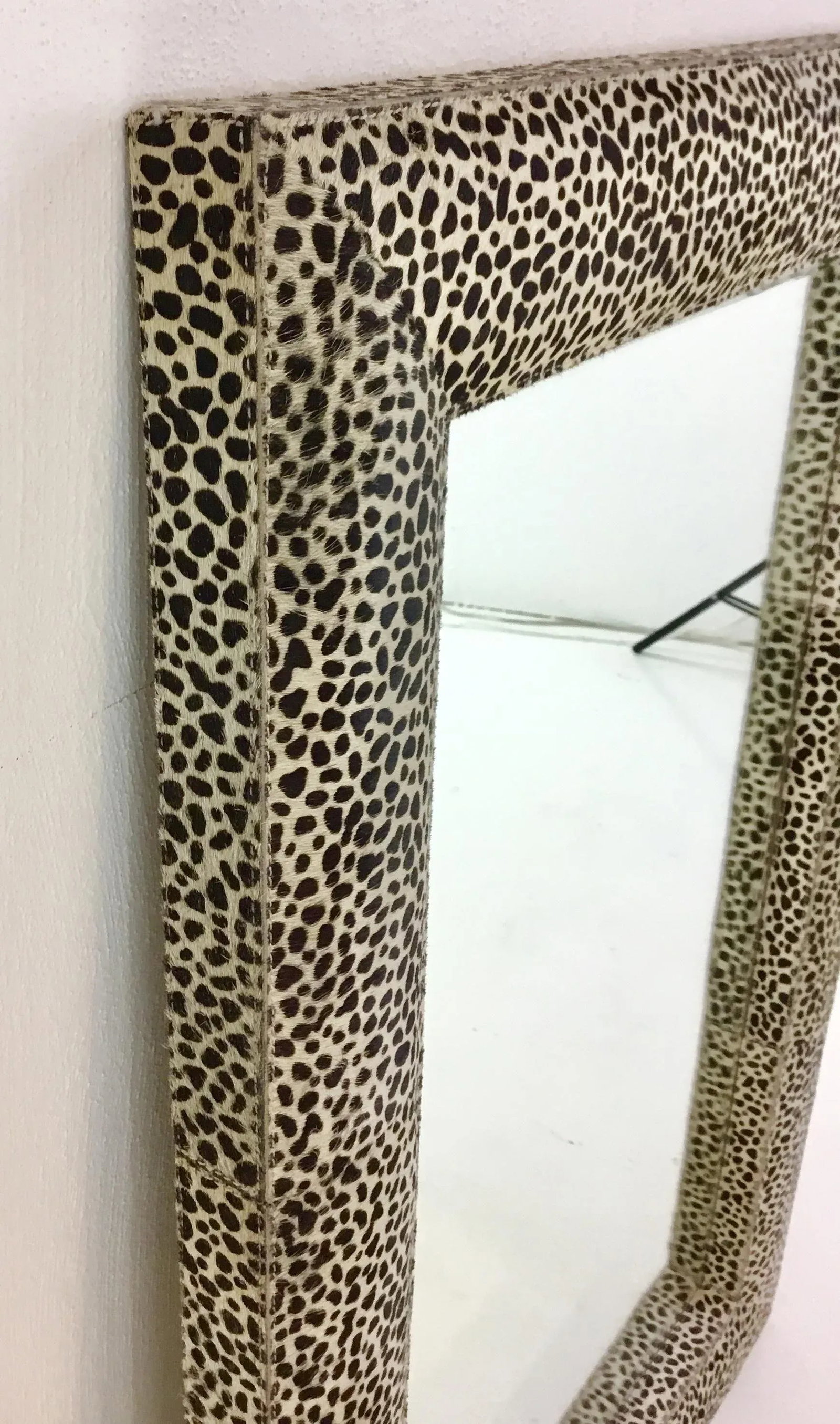 Made Goods Modern Cheetah Print Upholstered Schae Wall Mirror - 3
