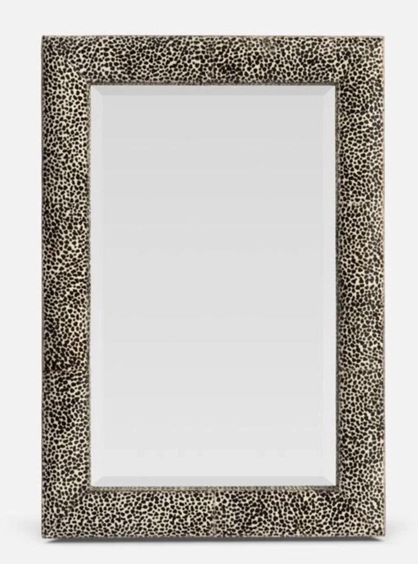 Made Goods Modern Cheetah Print Upholstered Schae Wall Mirror - 5