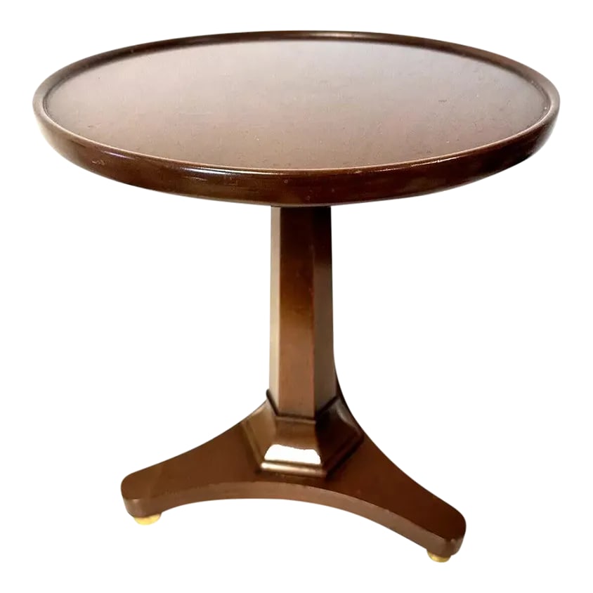 1970s Vintage Kittinger Furniture Round Wood Pedestal Table Pattern T252 (1 of 11)