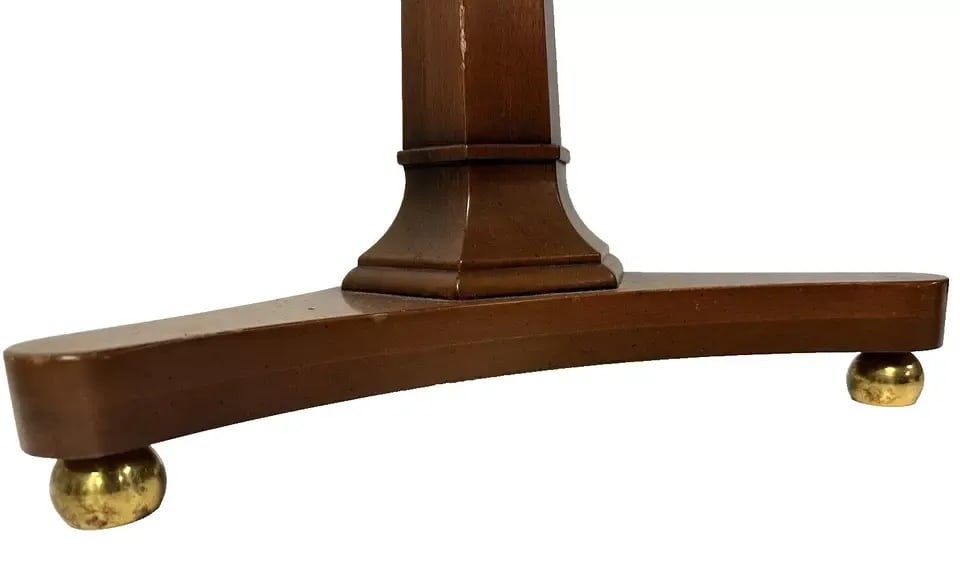 1970s Vintage Kittinger Furniture Round Wood Pedestal Table Pattern T252 - 6