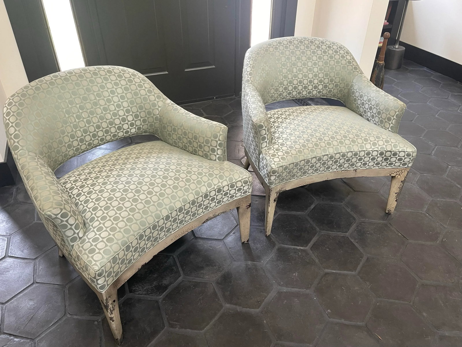 Pair of Late 20th Century Blue Silk Hickory Chair Company Vintage Occaisional Chairs - 2