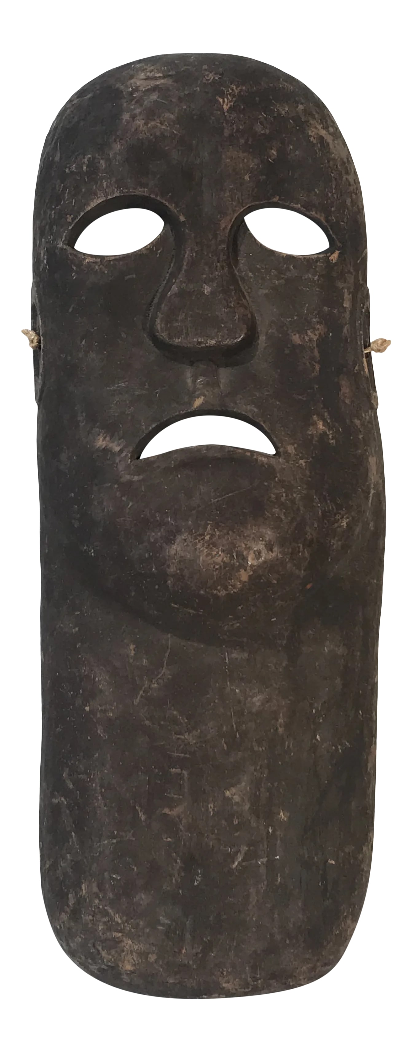 1950s American Folk-Art Hand Carved Figure: 1950s Folk-art Hand Carved Bust Figure. We are proud to offer a unique hand carved American folk-art figure With wonderfully simplistic yet intense carving and lovely aged patina across the whole