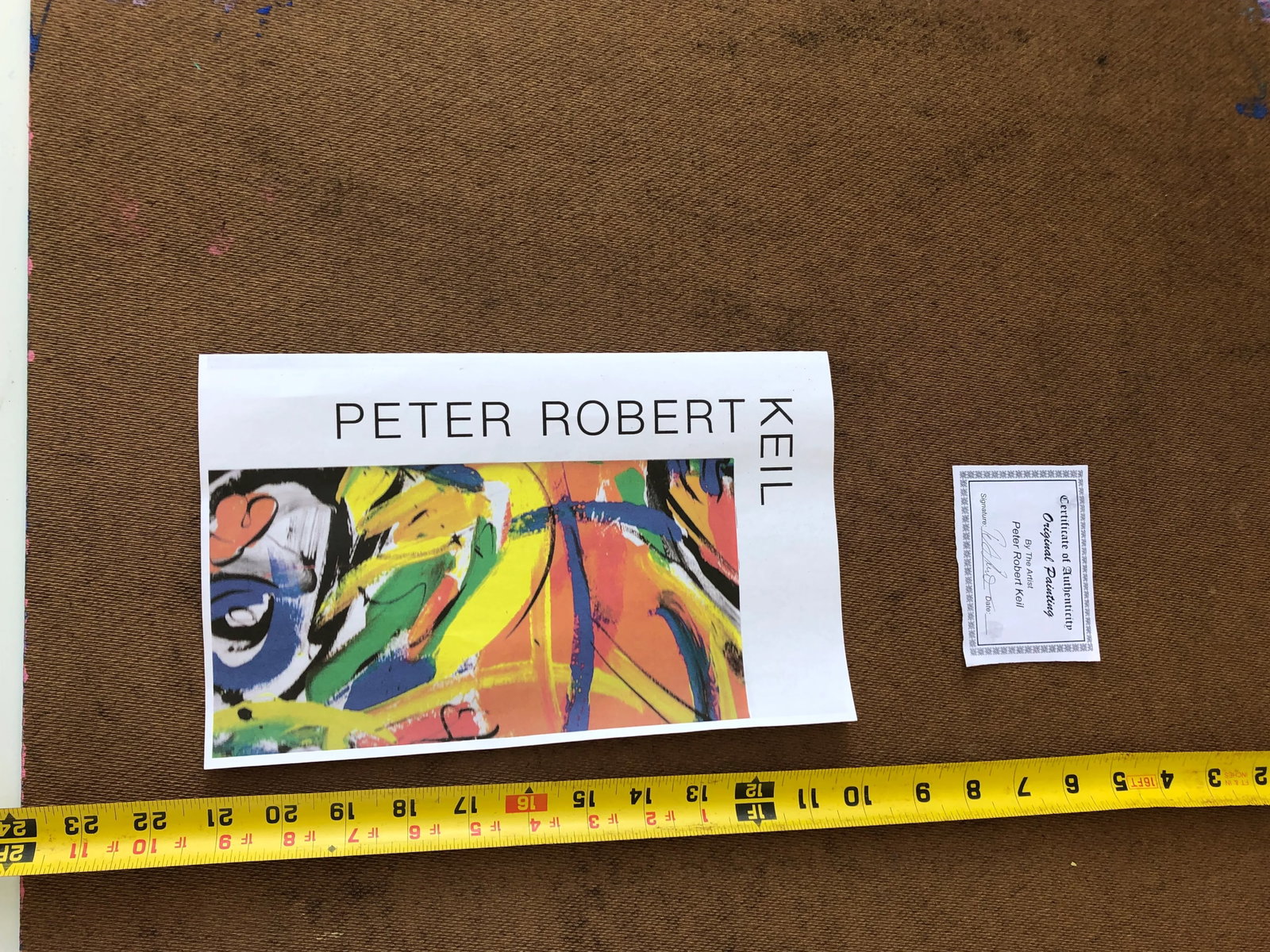Vintage Abstract Signed Expressionist Portrait Painting by Peter Robert Keil 1972 With Certificate o - 9