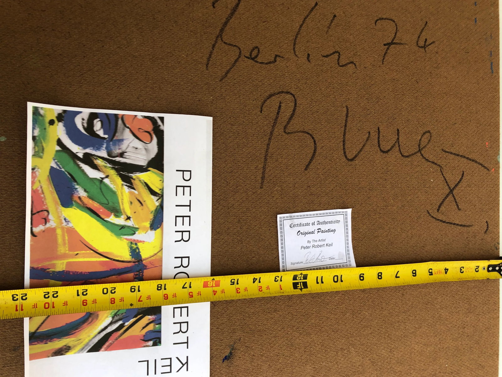 Vintage Peter Robert Keil Blue Period 1974 Signed Expressionist Portrait Painting With Certificate o - 11