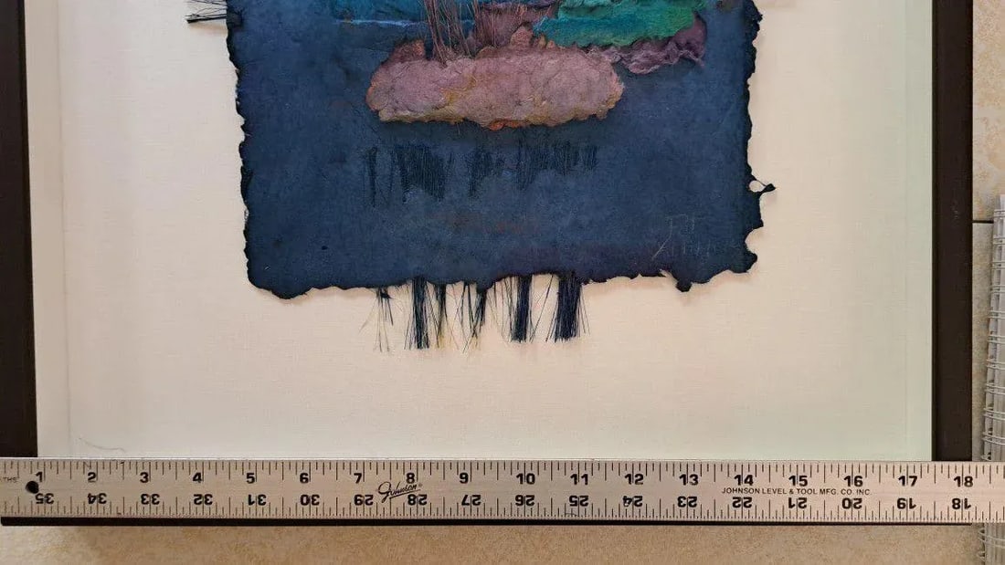 Late 20th Century Patricia Bettis Collage Mixed Media Paper Wall Artwork Framed Signed Pat Littlefie - 11