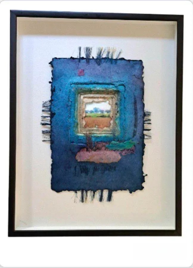 Late 20th Century Patricia Bettis Collage Mixed Media Paper Wall Artwork Framed Signed Pat Littlefie - 2