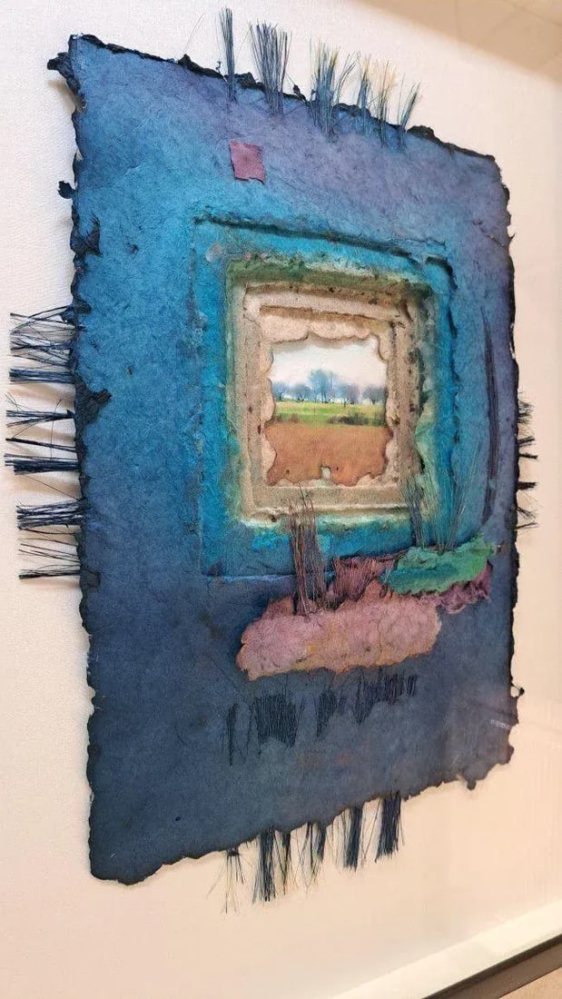 Late 20th Century Patricia Bettis Collage Mixed Media Paper Wall Artwork Framed Signed Pat Littlefie - 4