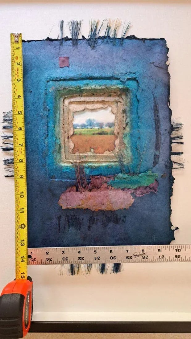 Late 20th Century Patricia Bettis Collage Mixed Media Paper Wall Artwork Framed Signed Pat Littlefie - 9