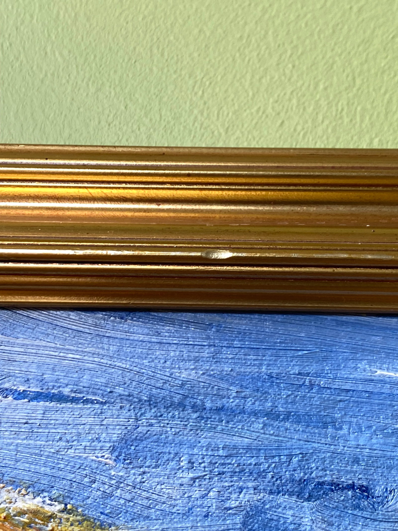 1990s Tuscany Italian Signed Landscape Oil Painting With Gold Frame - Unverified Artist Story - 7