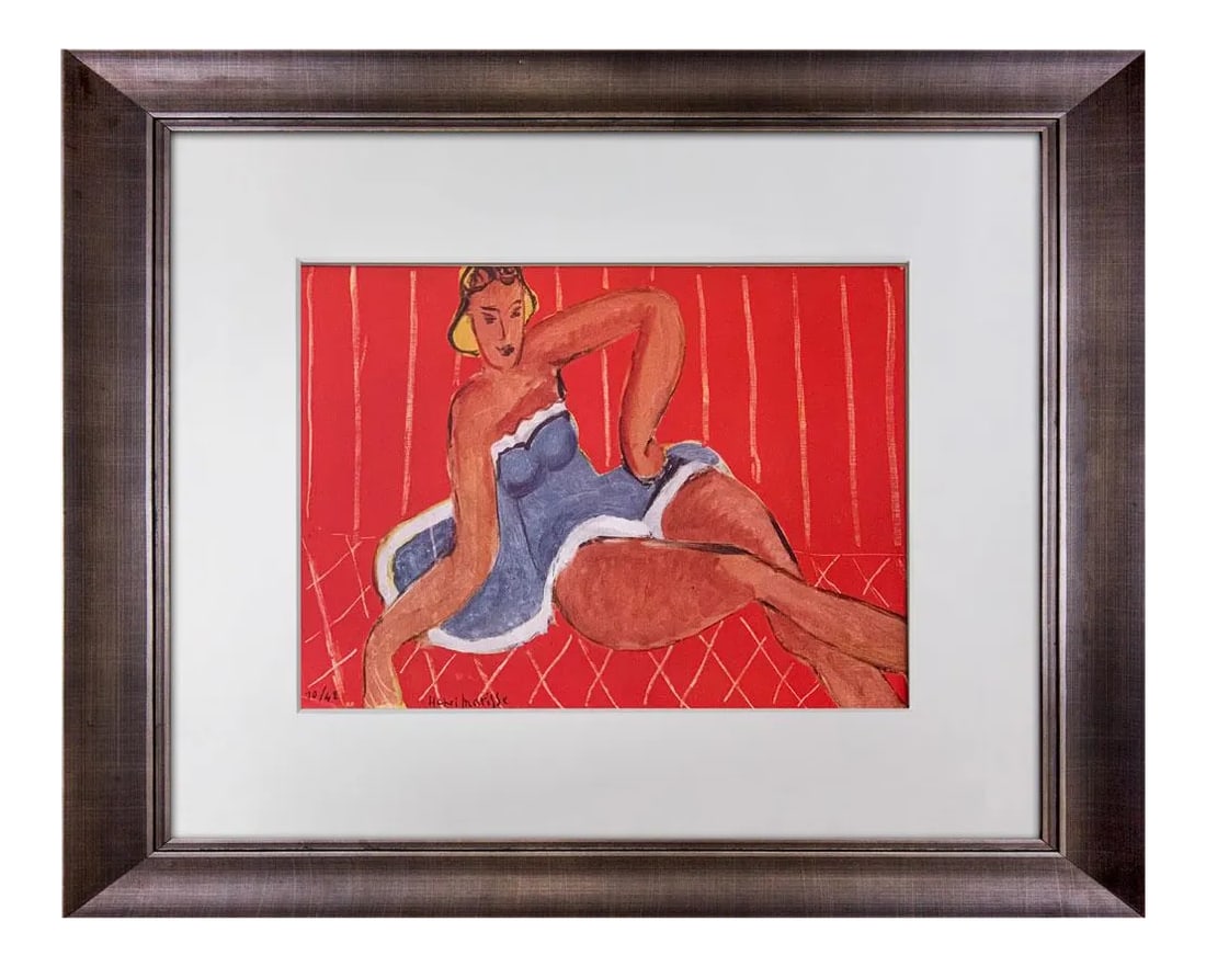 Henri Matisse "Danseuse Assise Sur Une Table" 1942 Lithograph - Limited Edition, Framed: A refined limited edition lithograph by Henri Matisse, titled Danseuse Assise Sur Une Table (1942), exemplifying the artist's iconic balance of line, movement, and form. This work is signed and dated 