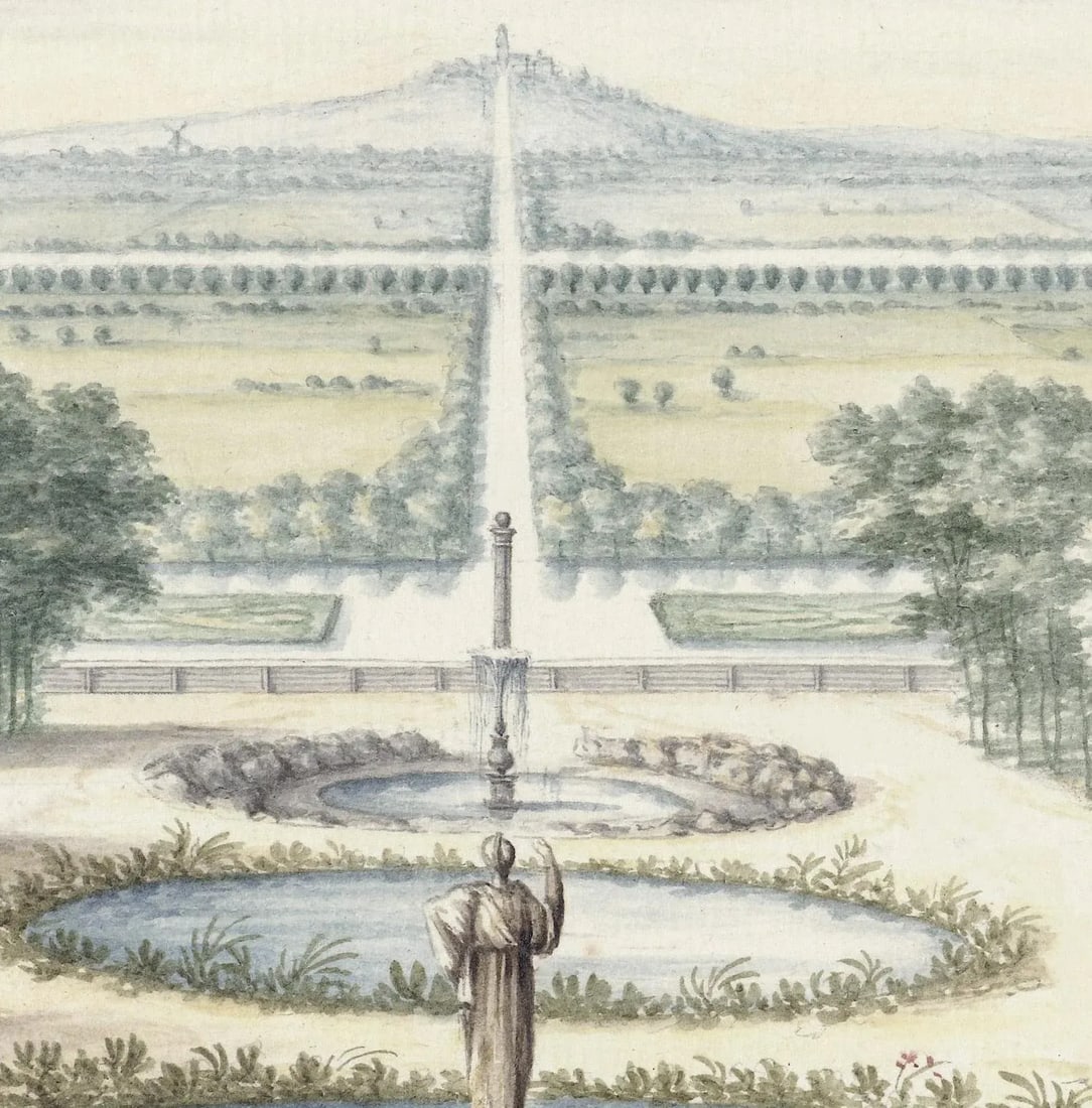 Classical Pastoral Landscape With Fountain, 43" X 65" Reproduction Print - 3