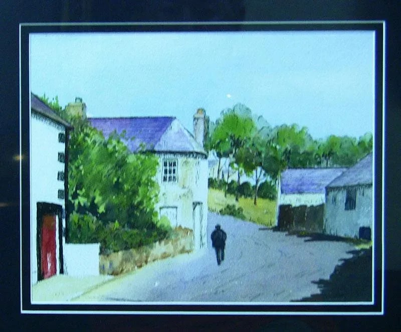 Irish Watercolor of Village Scene by M MacLoughlin - 2