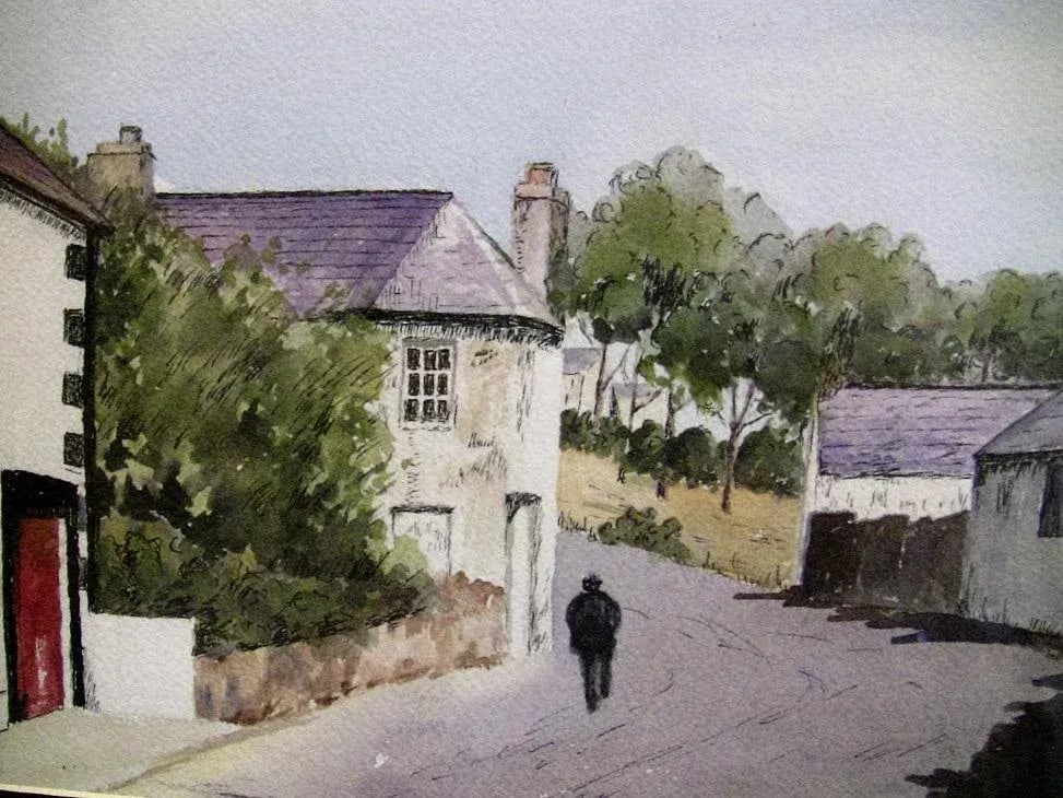 Irish Watercolor of Village Scene by M MacLoughlin - 3