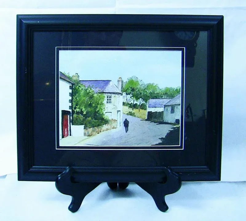 Irish Watercolor of Village Scene by M MacLoughlin - 4