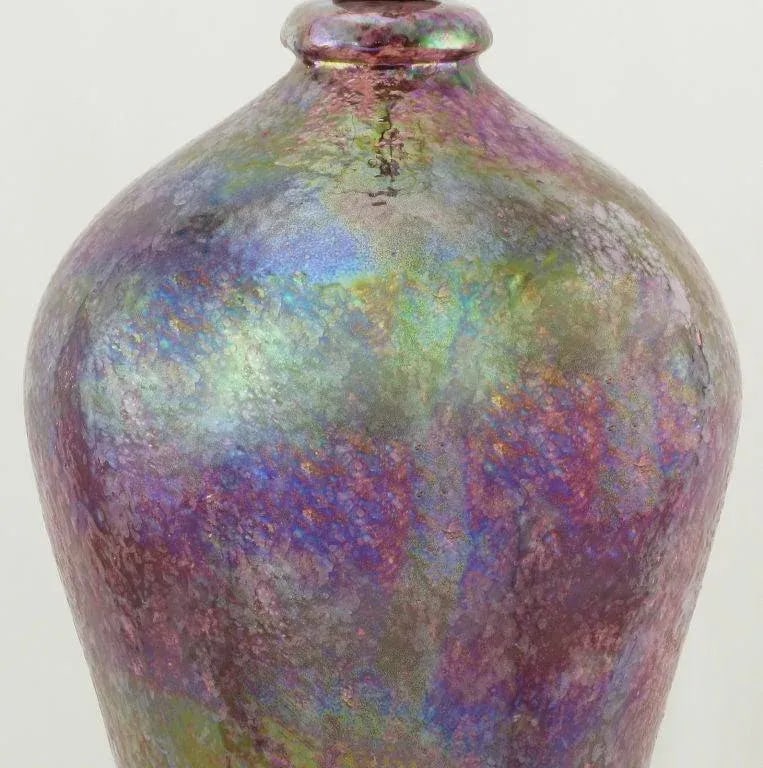 Lavender Iridescent Textured Ceramic Table Lamps - a Pair - 3