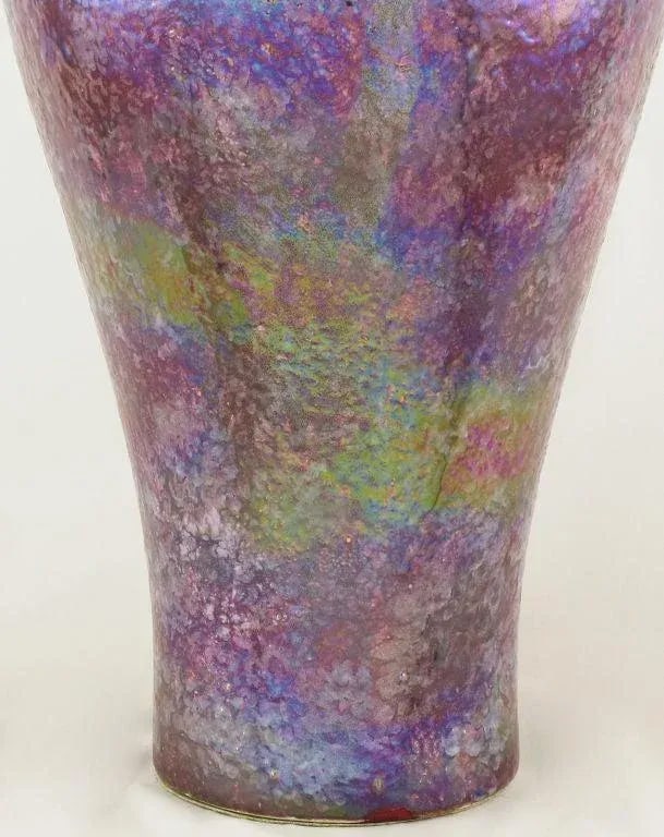 Lavender Iridescent Textured Ceramic Table Lamps - a Pair - 4