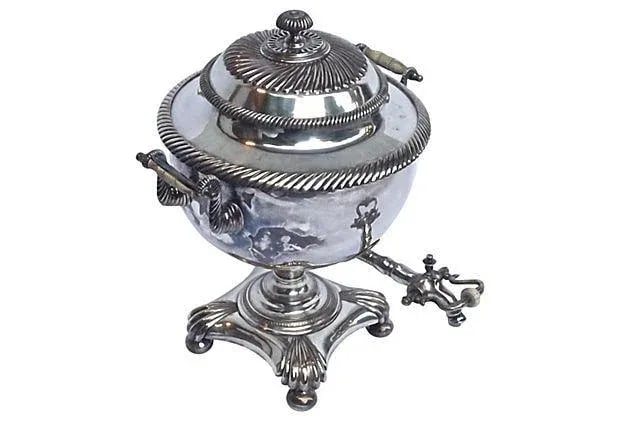 Antique Silver-Plated Coffee Samovar - 2