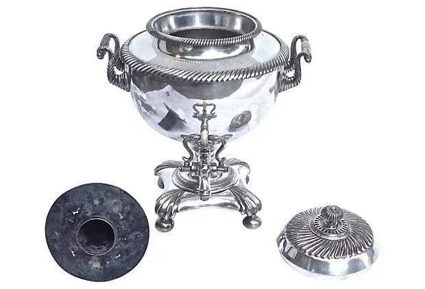 Antique Silver-Plated Coffee Samovar - 4
