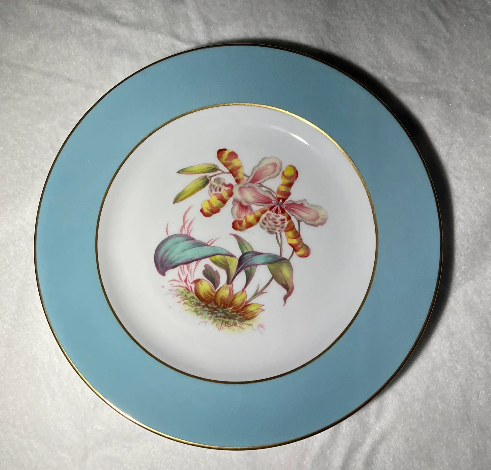 Late 20th Century Vintage Tiffany Orchid Dessert Plates- Set of 11 - 6