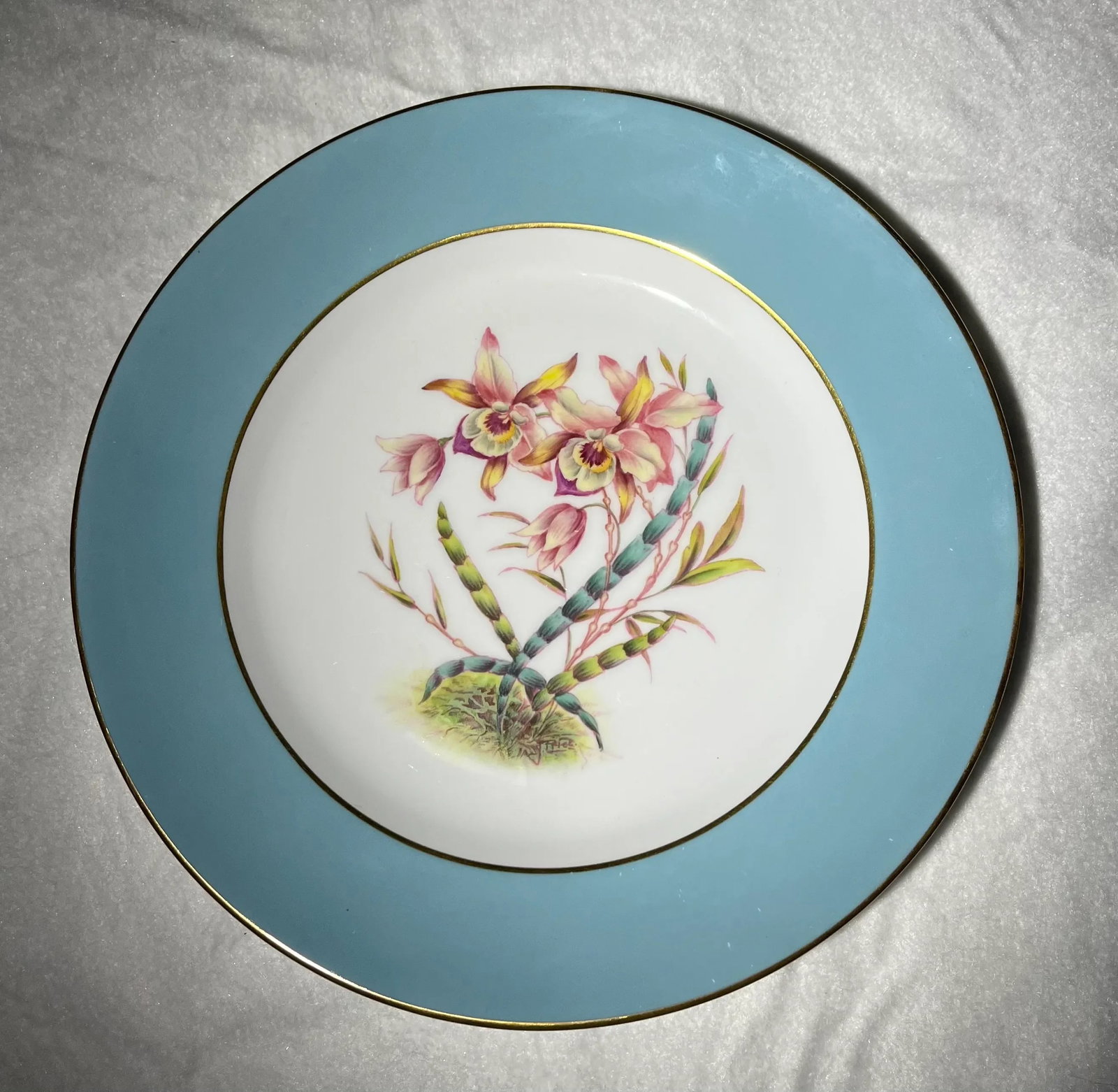 Late 20th Century Vintage Tiffany Orchid Dessert Plates- Set of 11 - 7