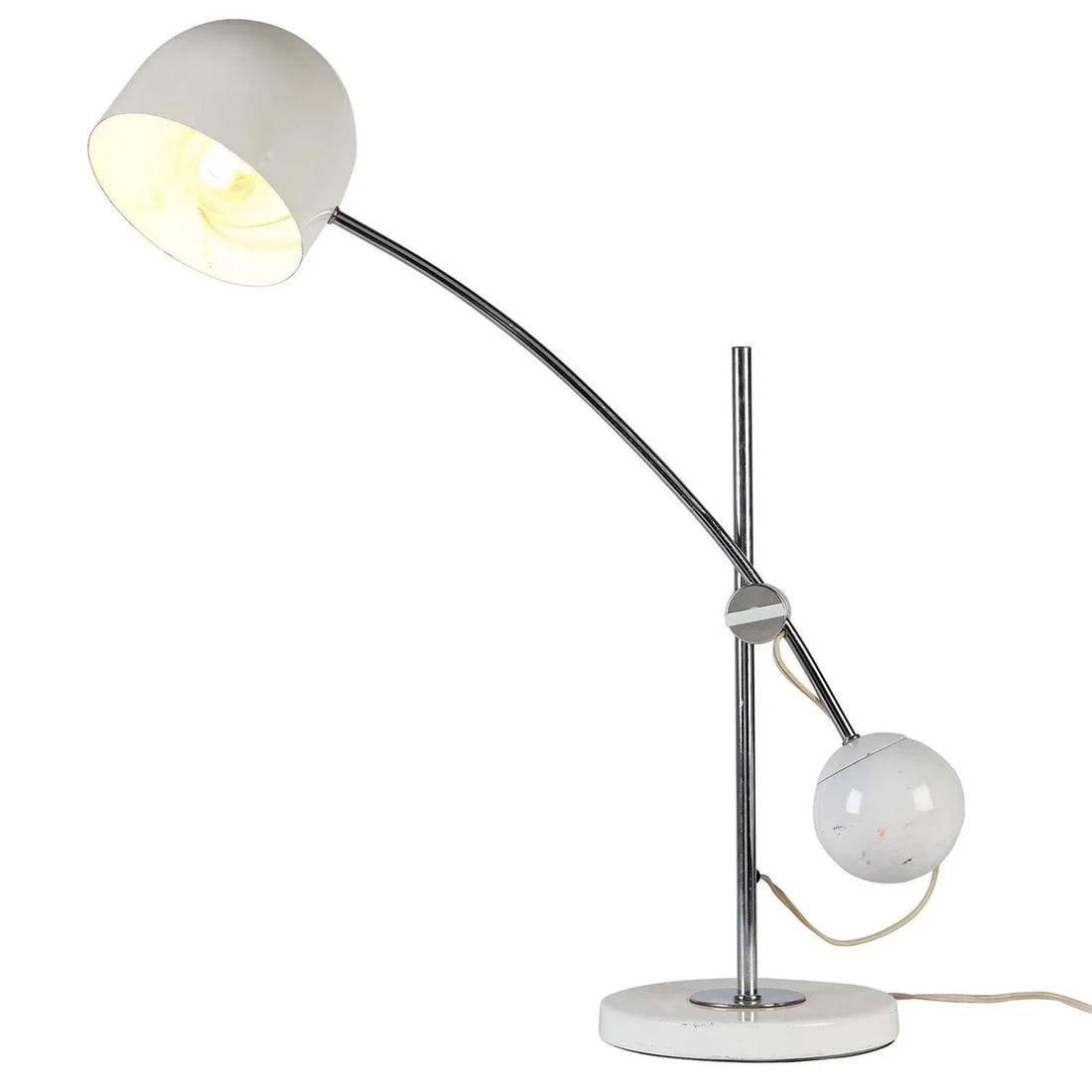 Large 1970s White Arc Counterbalance Desk Lamp | Sonneman - 10