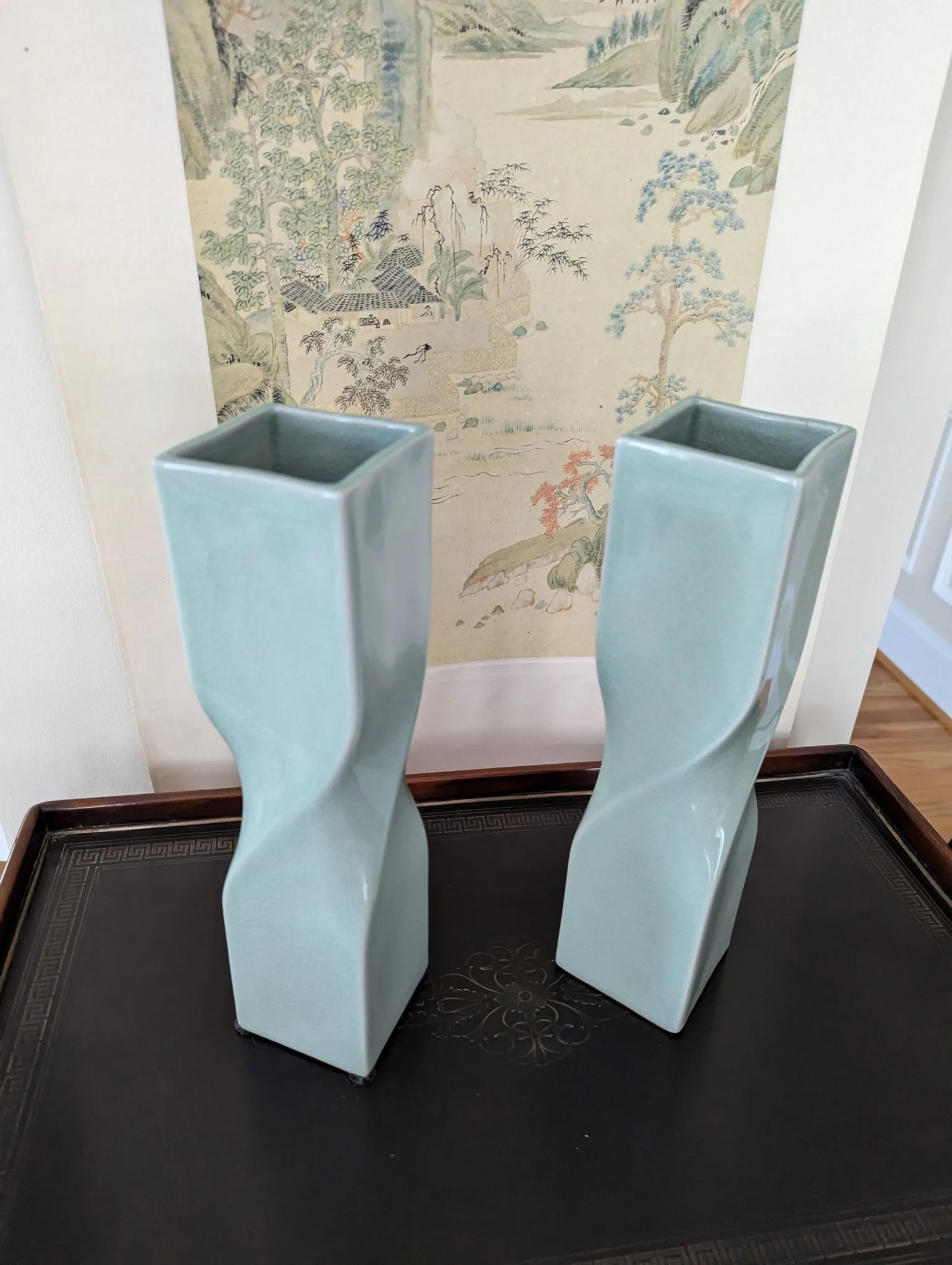1990s Maitland-Smith Celadon Porcelain Vases- a Pair - 7