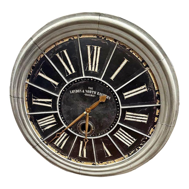Restoration Hardware Large London Rail Wall Clock (1 of 8)