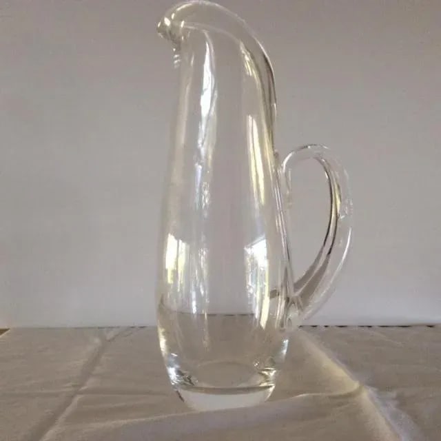 Authentic Steuben Genuine Crystal 1955 10 1/4" Split Handle Martini Pitcher/Carafe #8077, Signed - 11