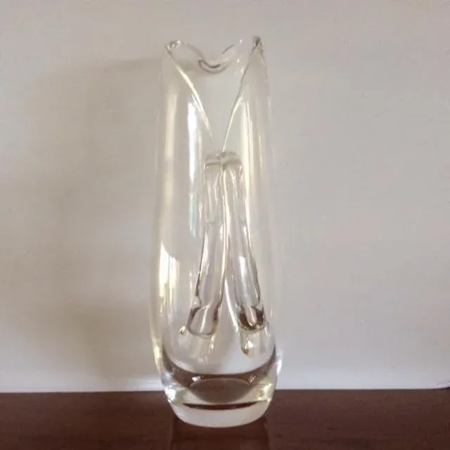 Authentic Steuben Genuine Crystal 1955 10 1/4" Split Handle Martini Pitcher/Carafe #8077, Signed - 8