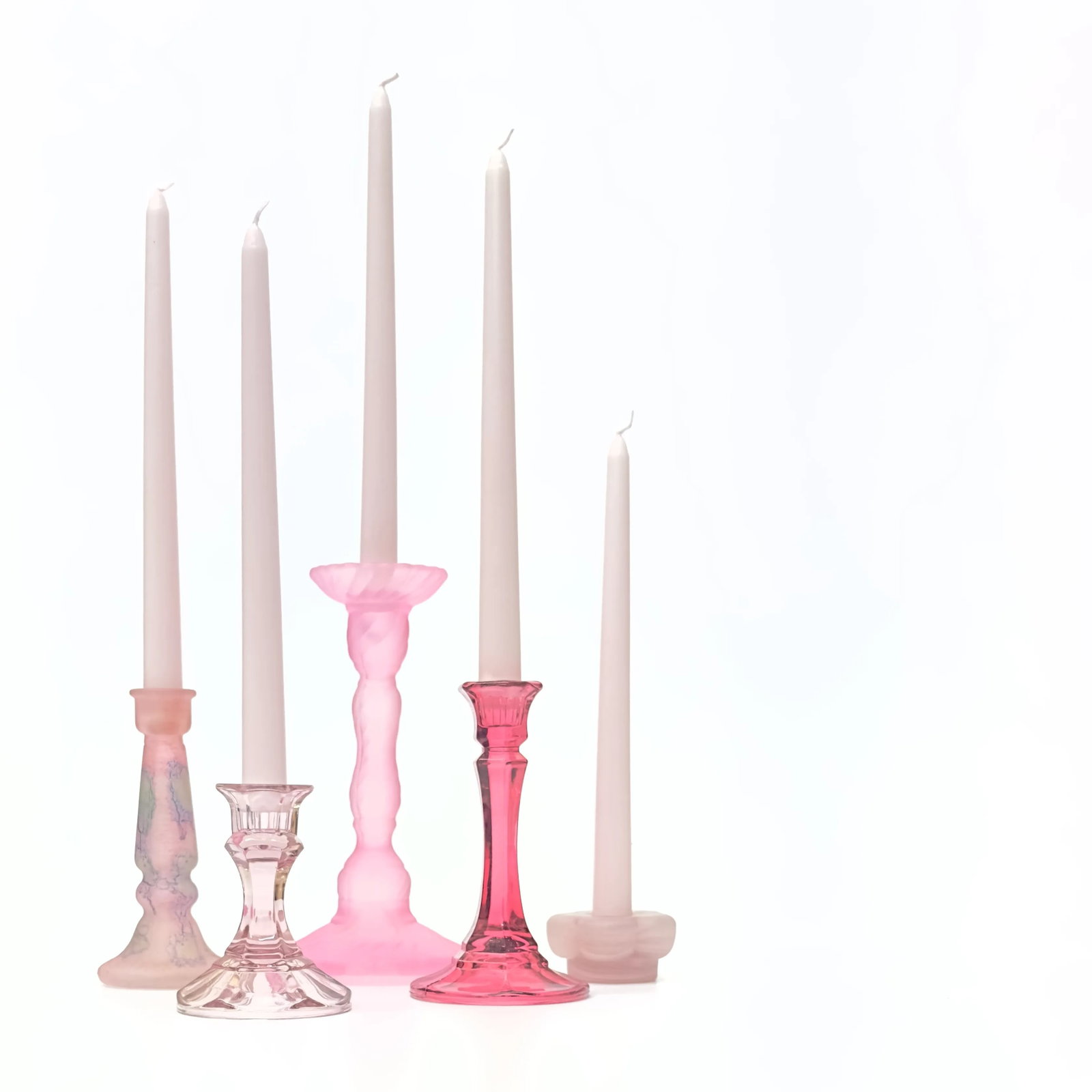 Mid 20th Century Mixed Pink Candle Holder Curation - Group of 5 - 2