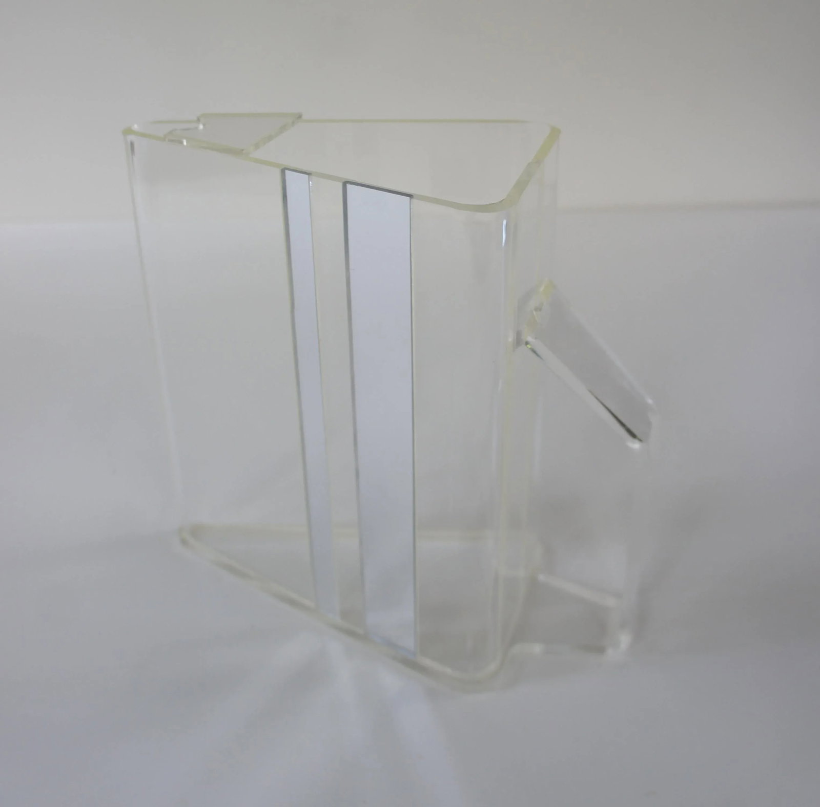 1970s Mod Lucite and Silver Stripes Pitcher - 12