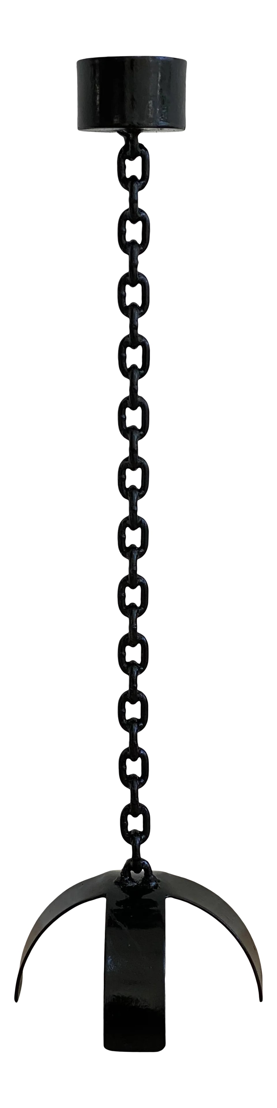 1980s Modernist Black Wrought Iron Floor Candle Stand (1 of 10)