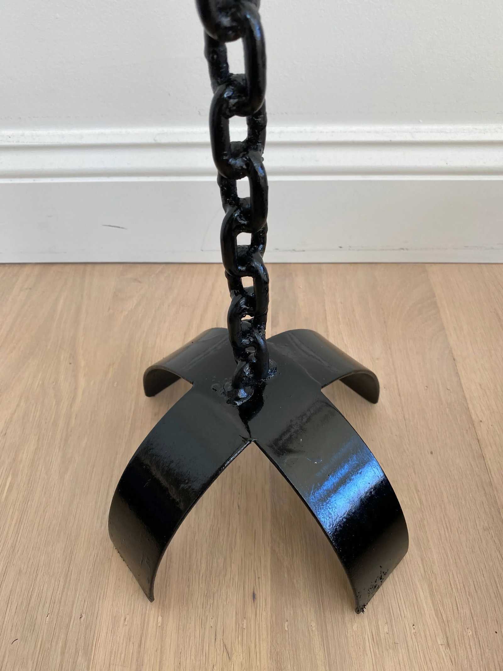 1980s Modernist Black Wrought Iron Floor Candle Stand - 7