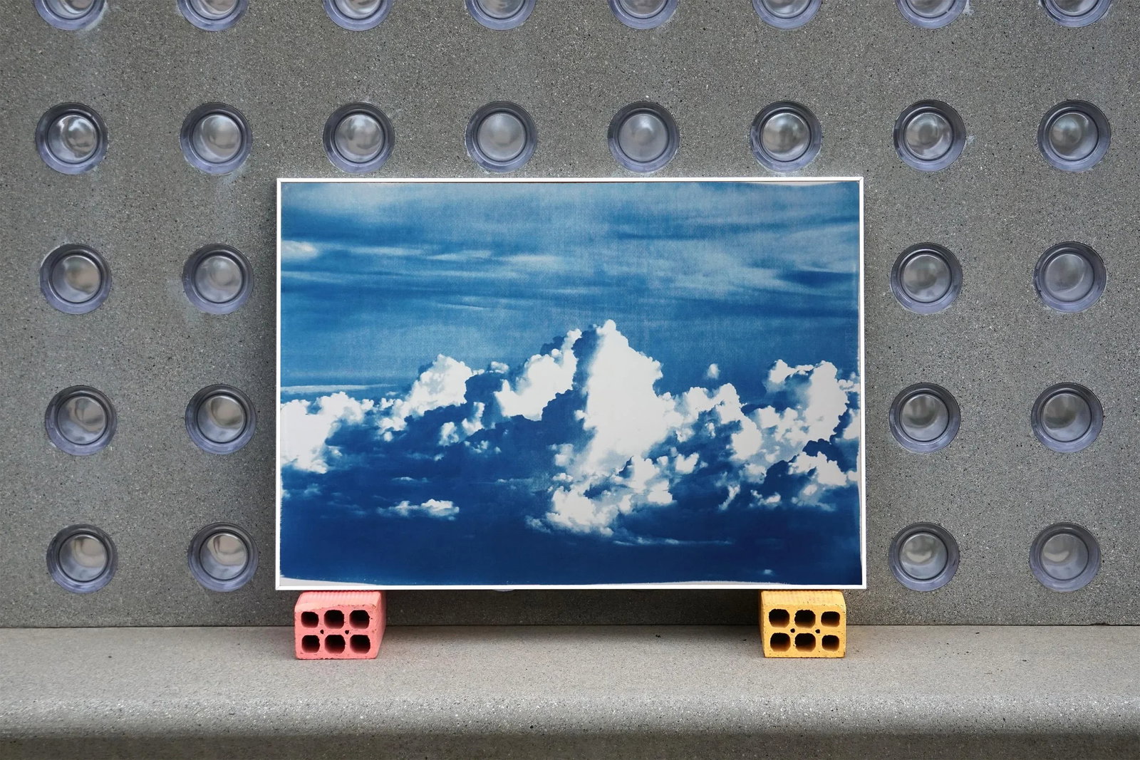Blustery Clouds After a Storm, Sky Blue Handprinted Cyanotype on Watercolor Paper, Meaningful Scene - 4
