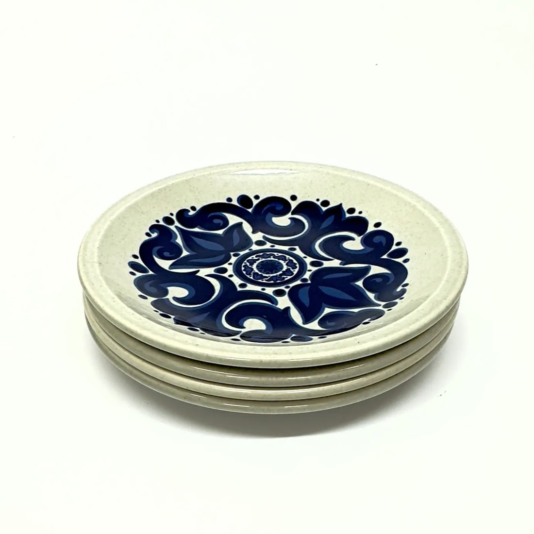 Graphic Floral Blue & White Wall Plate Curation - Group of 9 - 5