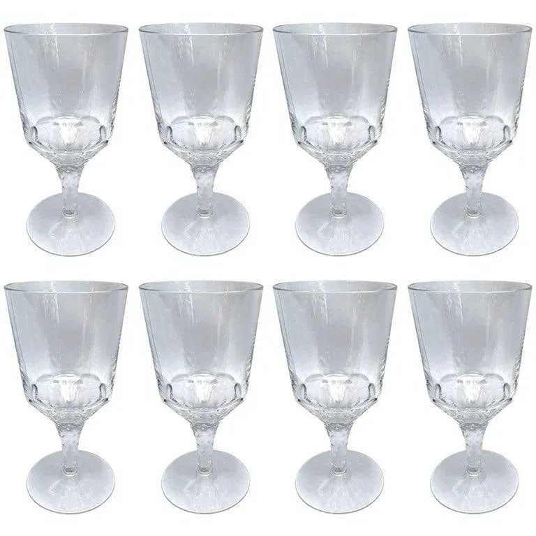 Set of Eight Hand-Blown Crystal Wine Glasses - 8