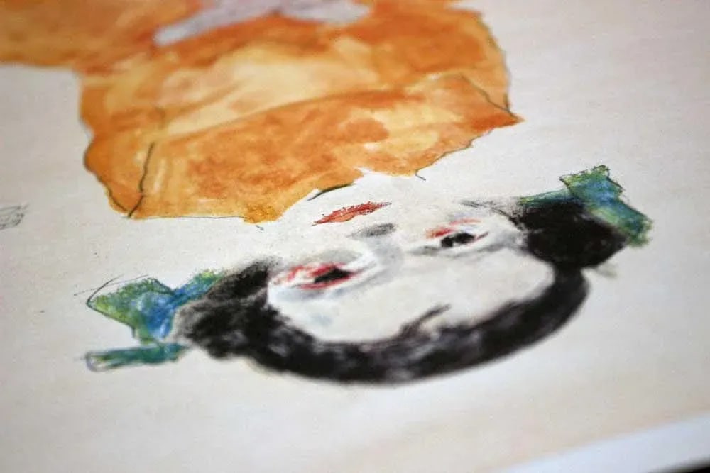 Modern Egon Schiele Lithograph "Girl in a Yellow Dress" W/Frame - 3