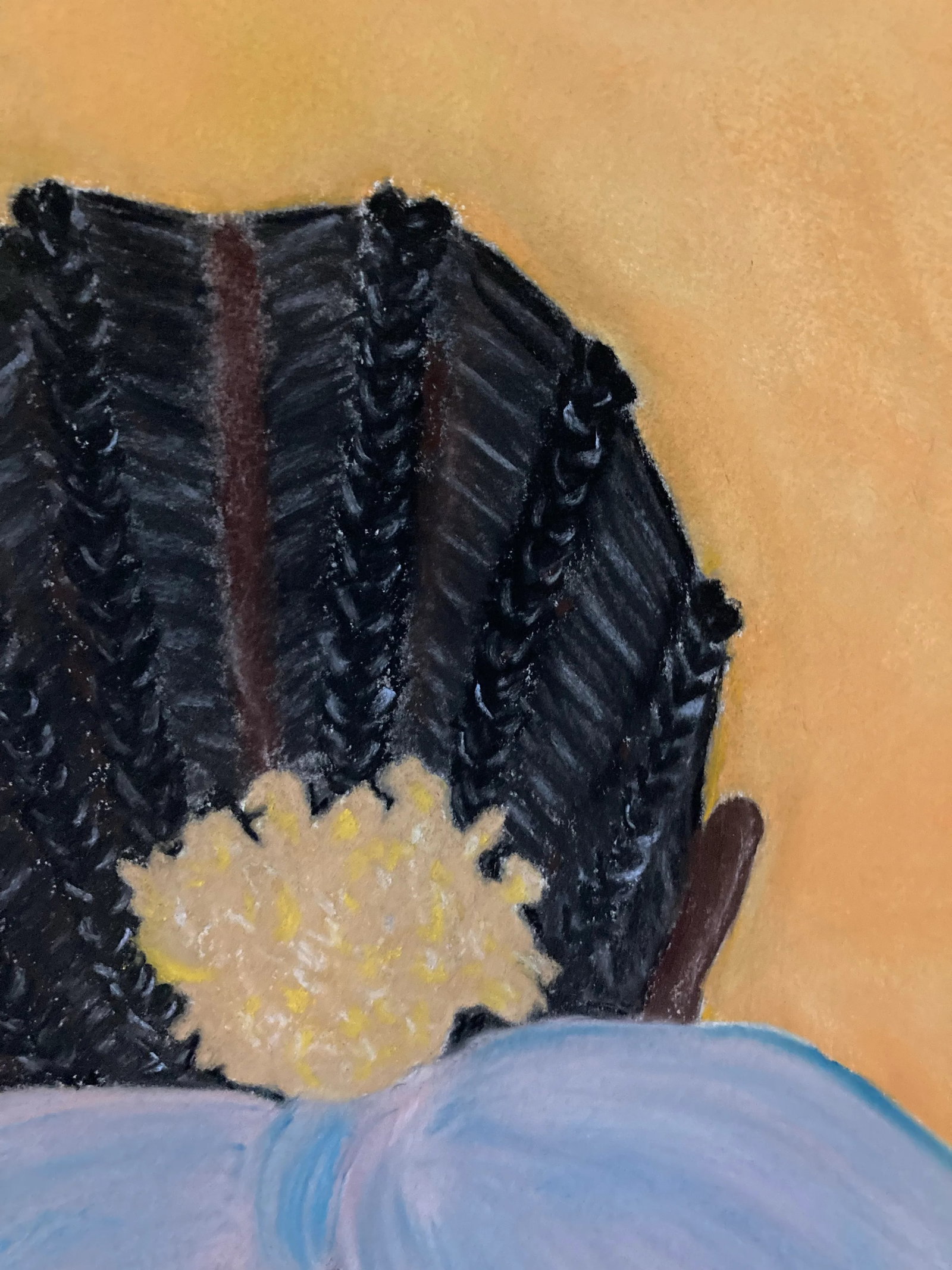Lady With the Bow Original Folk Art Portrait Painting - 3